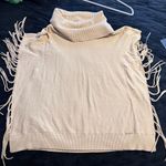 Michael Kors Chic Cowl Neck Sweater w/Fringe Detail in Camel - Western - SZ M Photo 2