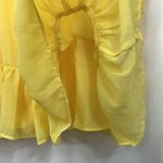 Vince Camuto  Yellow Chiffon Dress Baby Doll Split neck tiered long sleeve Small Photo 4