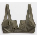 Aerie  olive Pique V Wire Scoop Bikini top size XS NWT Photo 1