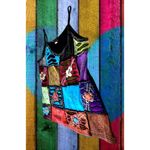 Vintage Rising International Sleeveless Top Large Distressed Boho Hippie Peace Black Size undefined Photo 3