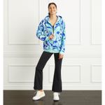 Hill House Hill House Allie Zip-Up Hooded Fleece Jacket in Ocean Kaleidoscope Size Small Photo 1