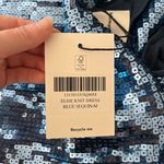 Reformation  Elise Knit Blue Sequin Dress Size Medium NWT Photo 11