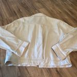 Blu Pepper  Women's Beige Cropped Denim Jacket Classic Trucker Style Large Photo 3