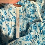 Free People White And Blue Dainty Floral Bohemian Puff Sleeve Maxi Dress Photo 8