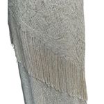 Vtg SL Fashions Cream Gold Lame Sparkly Formal Long Party Dress with Fringe 6 Photo 6