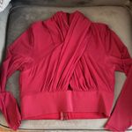 Bardot Elegant Burgundy Sheer Wrap Top Photo 2