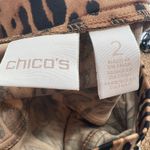 Chico's  BROWN/ tan ANIMAL LEOPARD PRINT FRINGE PULL ON SKIRT size 2 US large Photo 5