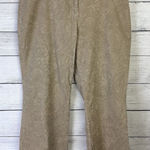 Ann Taylor Women's Corduroy Paisley Print Pants Khaki High Rise Straight Size 14 Photo 0