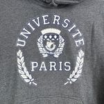 Université‎ Paris Gray Hoodie Unisex Medium College Streetwear Y2K Alam Fashion Photo 4