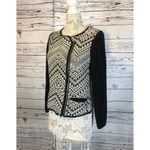 Lucky Brand Moto Aztec jacket / sweater black & white size large Photo 3