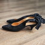 Ganni  Tie Back Kitten Heels‎ Black Suede Size 6 (36) Photo 9