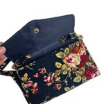 Bongo Corduroy Wallet Floral Print Crossbody Bag Chain Detail Small Boho Photo 0