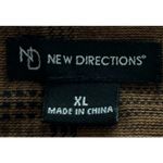 New Directions Women's Brown Black Plaid Heavy Stretch Pull Photo 2