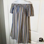 Modcloth Off Shoulder Rayon Mini Dress Cape Cod Cutie Blue S Photo 1