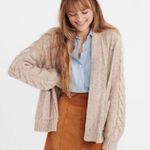 Madewell  Bubble-Sleeve Cableknit Cardigan Sweater size small chunky with pockets Photo 0