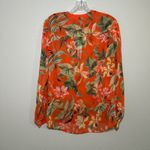 Chico's NWT  Orchid Pleated Sleeve Blouse orange tropical career vacation Photo 6
