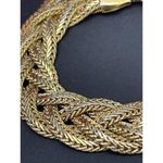 Pretty Gold Tone Braided Chain Bracelet 8" Statement Piece Photo 5