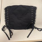 Self Esteem y2k Size Medium Black Corset Crop Tube Top Size Medium Lace Up Sides Photo 0