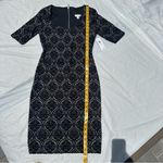Bisou Bisou black and white pattern half sleeve dress sz 6 Photo 8
