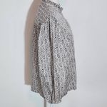 Black and White Print Button Down Blouse Size Medium Gap Cotton Blouse Photo 3