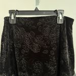 AQUA Black Velvet Floral Embossed Ruffle Mini Skirt sz S Witchy Goth Photo 1