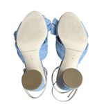 Loeffler Randall 7 Camellia Blue Pleated Bow Heel Designer Open Toe Ankle Strap Photo 6