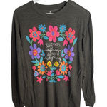 Natural Life  You Can Do Anything Floral Boyfriend Long Sleeve Tee NEW W2037 Sz S Photo 0