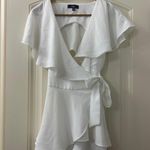 Lulus Aldrin White Ruffled Wrap Skort Romper Size Small Photo 2
