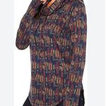 KAVU Women’s  Aztec print pullover drawstring mock neck sweatshirt Small Photo 0