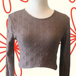 ZARA  Brown Fitted Long Sleeve Crop Top Photo 0