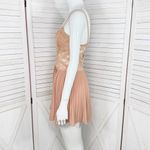 Privy  Lace Top Pleated Chiffon Shorts Romper‎ Playsuit Tan Nude Medium Photo 1