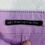 Talbots  14P 14 Petite Wide Leg Cropped Jeans Spring Lilac High Waisted HEMMED Photo 7