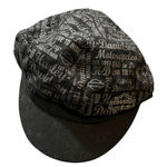 Harley Davidson Black Cotton Newsboy Cabbie Biker Brando Hat Cap‎ Med Beret Y2K Photo 0