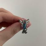 Vintage Y2K Turquoise Stone Standing Unicorn Curved Band Statement Ring Blue Photo 2