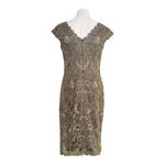 Tadashi Shoji  V Neckline Corded Embroidery Lace Dress Size 10 Photo 2