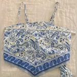 Midnight sky Paisley Print PALAZZO Pants and TOP 2-Piece Outfit Set By Size L Photo 14