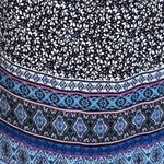 Gap  Dress‎ Womens Small Tall Blouson Black Blue Ditzy Floral Bohemian Peasant Photo 5