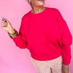 Spanx AirEssentials Crew Cerise Pink Pullover Long Sleeve Sweatshirt Top Photo 1