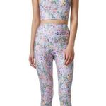 Alice + Olivia Penny Cropped Floral Print Stretch Tank Lavender Athleisure Yoga Photo 4