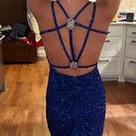Royal Blue Sequin Homecoming Dress Size 0 Photo 1
