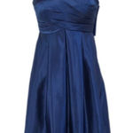 Bill Levkoff  Navy Blue Strapless Satin Dress Short Bridesmaid Formal‎ Size 0 Photo 0