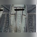 Chico's Platinum Retro '80s ‘90s Dark Blue Jean Denim Ruffled Eyelet Vest Sz 2 Photo 3