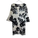 Jessica Howard  White‎ Floral Bell Sleeve Sheath Dress Party Cocktail SZ 6 Photo 2