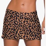 Rekita Women Swim Skirt Solid Color Waistband Skort Photo 0