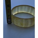 Vintage Tortoise Shell Lucite Bypass Bangle Bracelet Gold Metallic Stripes Sz 8” Brown Photo 12