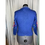 Cardigan sweater vintage1980s hearts bright playful Blue Photo 3