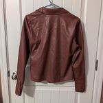 House of Harlow 1960 Rauched Vegan Leather Jacket Women's Medium Brown Gray Photo 1