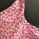 Pink and White Scoop Neck Swim Top Size M Photo 2