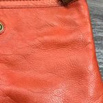 Fossil  Explorer Crossbody‎ Bag Orange Pebbled Leather Zip Top Purse Pockets FLAW Photo 2