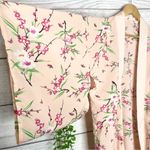 Symphony  Cream & Pink Floral Open Front Kimono Robe Size Small Photo 2